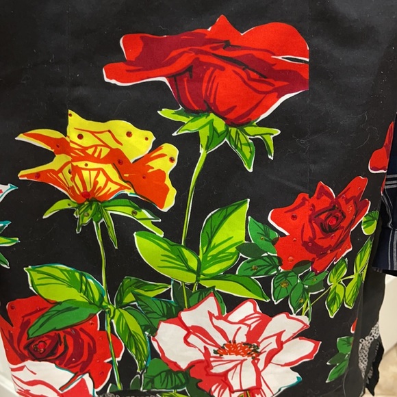 David Meister Strapless Floral Crystal Mini Dress Black Multicolored Size 2 - Picture 9 of 11